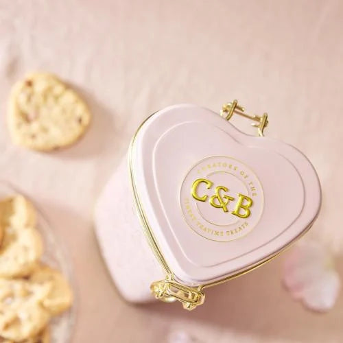 Cartwright & Butler Raspberry & White Chocolate Biscuits in Heart Tin - 4045