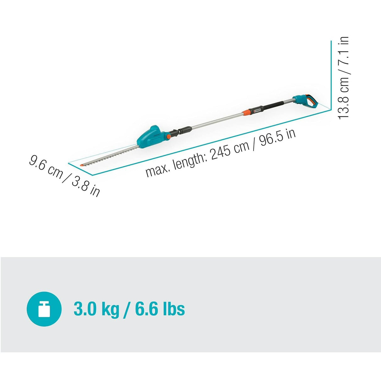 GARDENA THS 42/18V P4A solo Battery Telescopic Hedge Trimmer