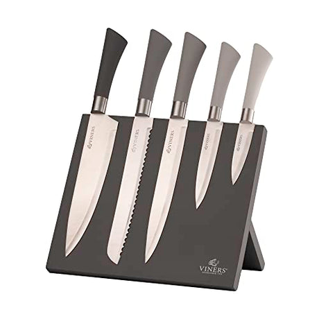 Viners Mono Mix Knife Block Giftbox - Grey - (Set of 6)