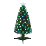Decorated Christmas tree with colorful lights on a white background