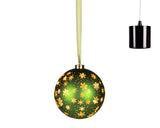 Lumineo 19cm Micro LED Rotating Bauble Hanging Decoration - Green - Warm White