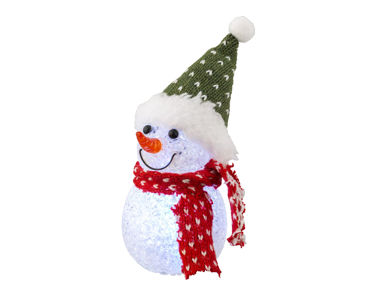 Lumineo 16cm Lit Snowman Ornament with Hat and Scarf - (Choice of 4) - 486465