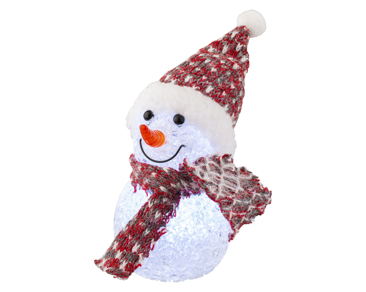 Lumineo 16cm Lit Snowman Ornament with Hat and Scarf - (Choice of 4) - 486465