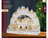Lumineo 38.2cm LED Wooden Houses Christmas Village Silhouette - 487065