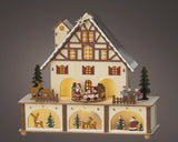 Lumineo 27cm LED Wooden Santa's Workshop Silhouette - 487729