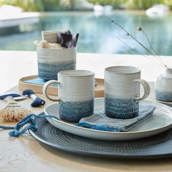 Denby 410ml Kiln Ridged Mug - Blue