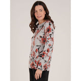 Tigi Floral Cowl Neck Top - Grey