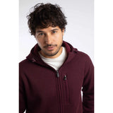 Weird Fish Lockie Full Zip Bonded Fleece Hoodie - Dark Wine