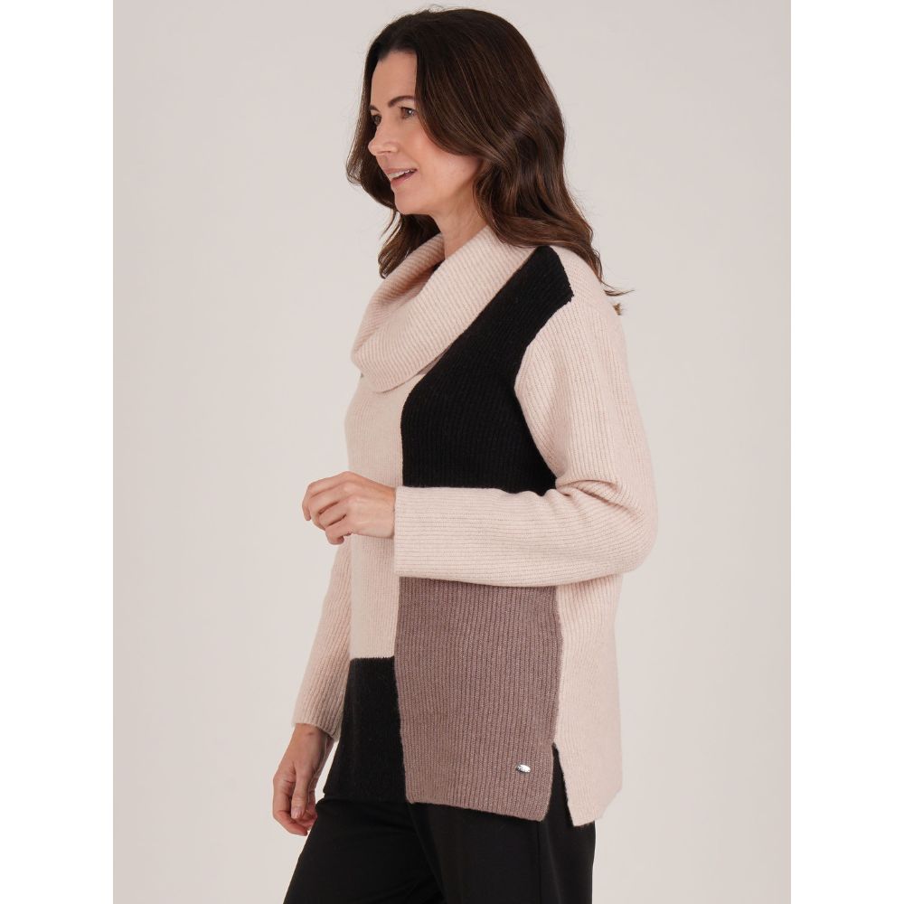 Tigi Colour Block Knitted Jumper - Beige