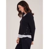 Tigi Ribbed Mock Shirt Jumper - Navy