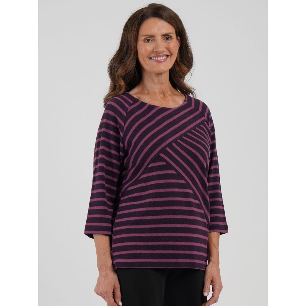 Tigi Cut & Sew Stripe Top - Purple