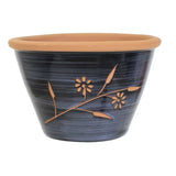 Woodlodge 43cm Dark Blue Bouquet Terracotta Pot - YBOUQDB43