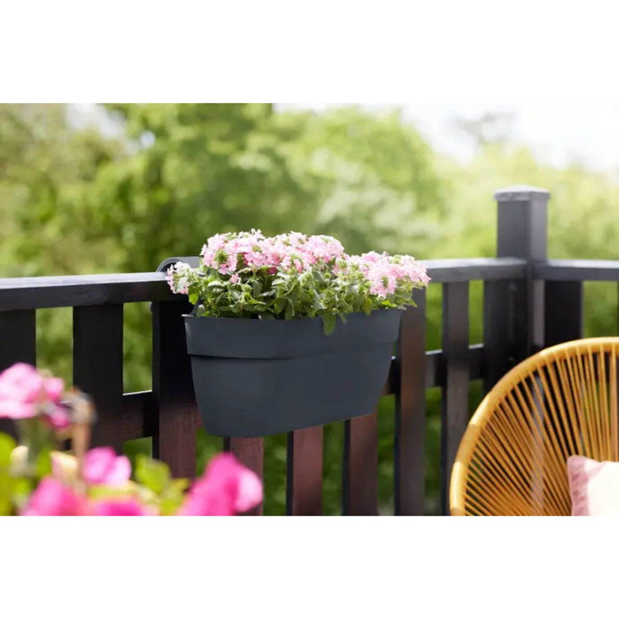 Elho 46cm Anthracite Large Vibia Campana Easy Hanger Planter