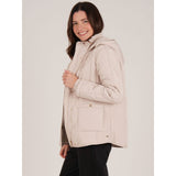 Tigi Onion Stitching Quilted Hooded Jacket - Cream