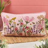 Richard Langs Pink Floral Bees Embroidered Cushion - 4FD380