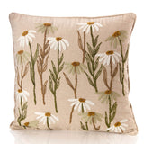 Richard Langs Natural Daisy Embroidered Cushion - 4FD383