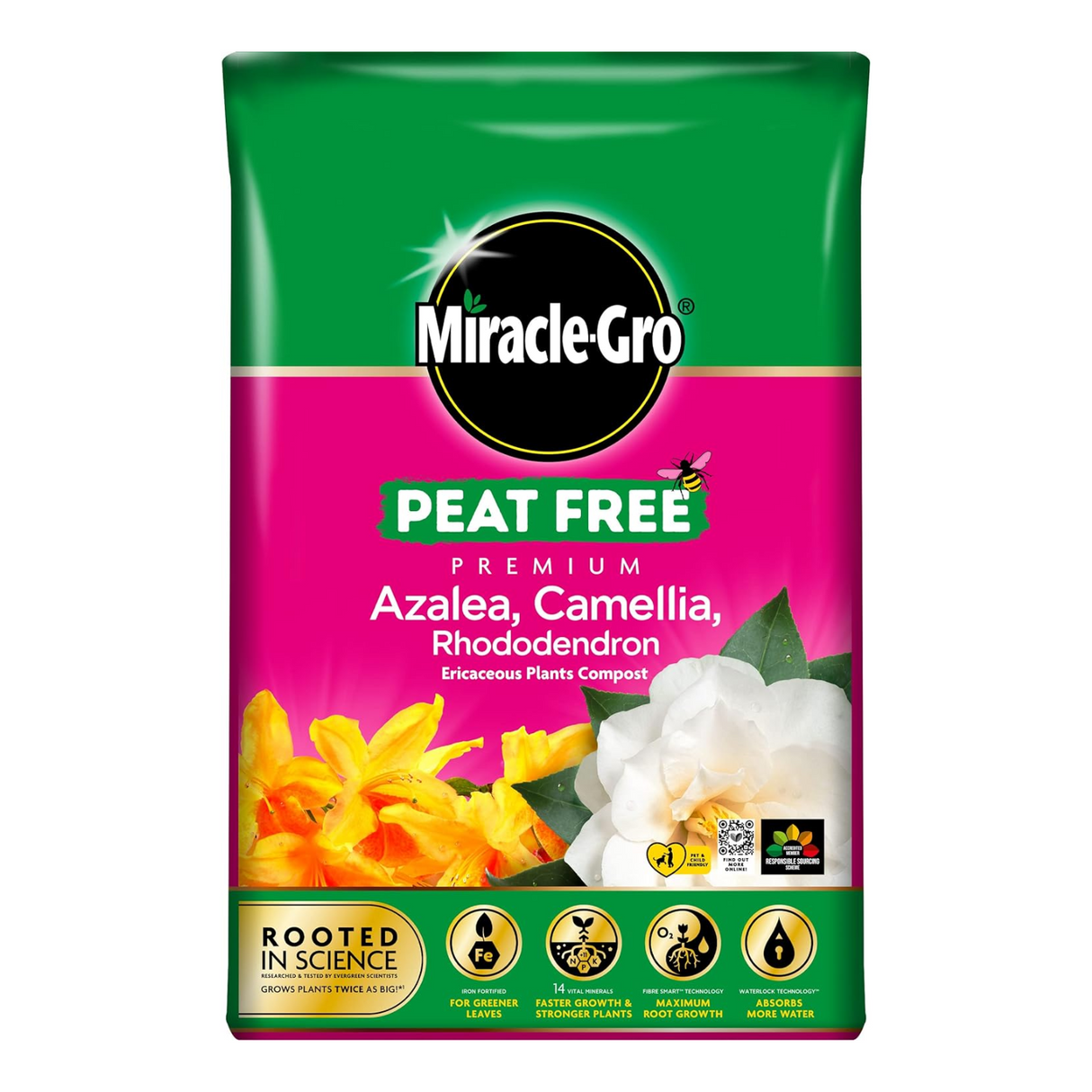 MiracleGro Ericaceous Peat Free Compost 40L - 2 FOR £15