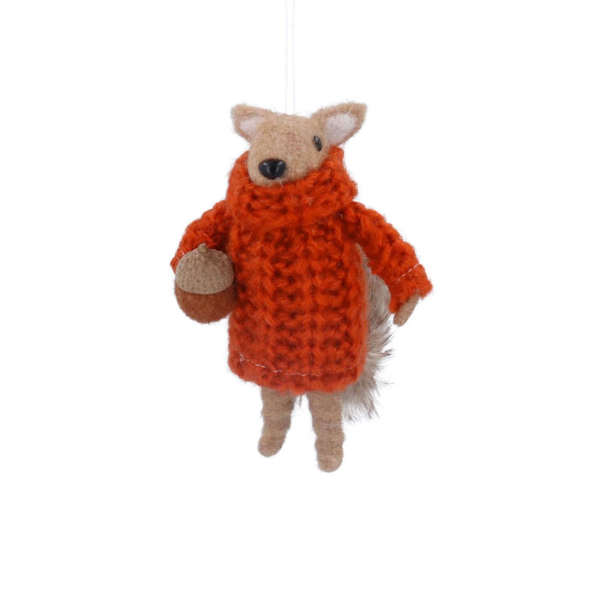 Gisela Graham Mixed Wool Squirrel Hanging Decoration