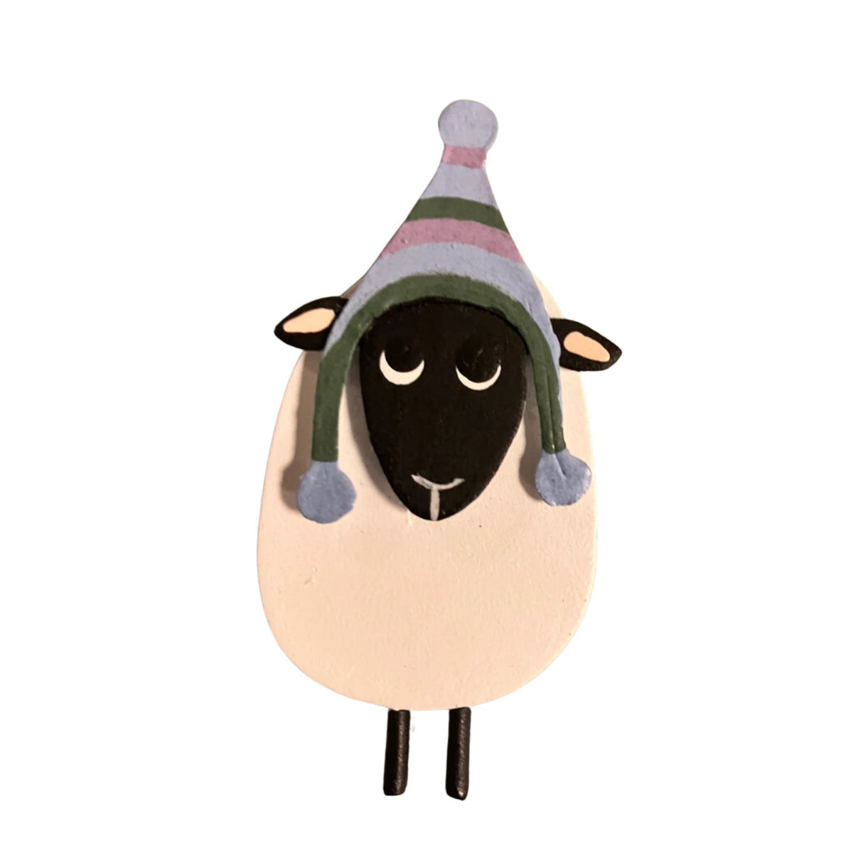 Shoeless Joe Sheep in Knitted Hat Hanging Decoration