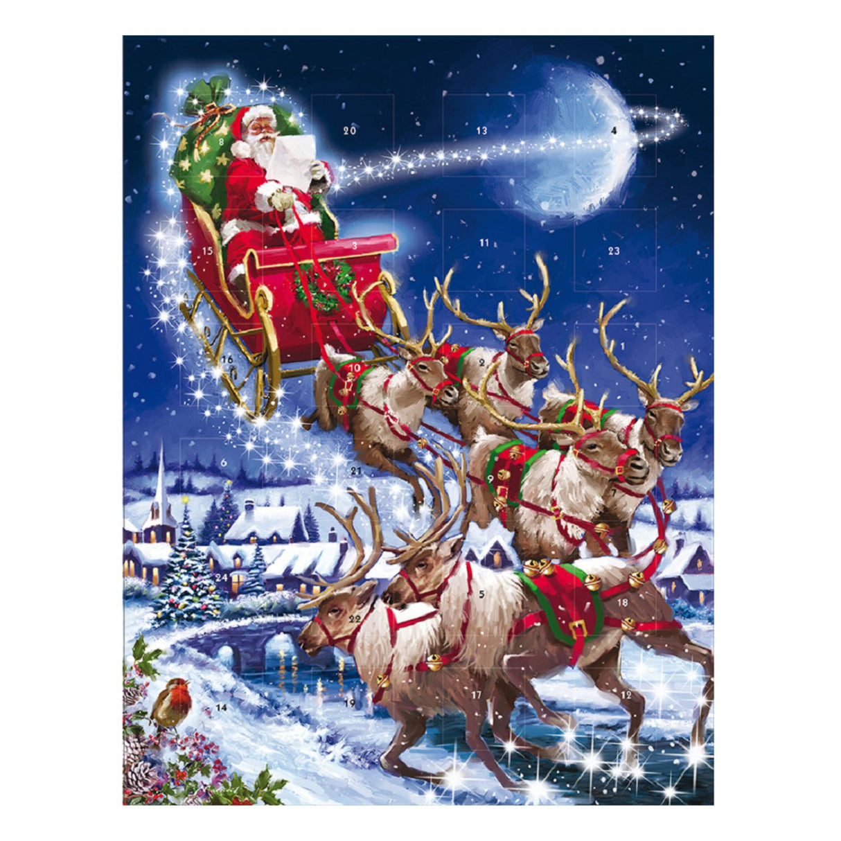 Woodmansterne Santa's Sleigh Traditional Advent Calendar