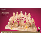 Lumineo 44cm Wooden Christmas Village LED Scene with Forest Trees