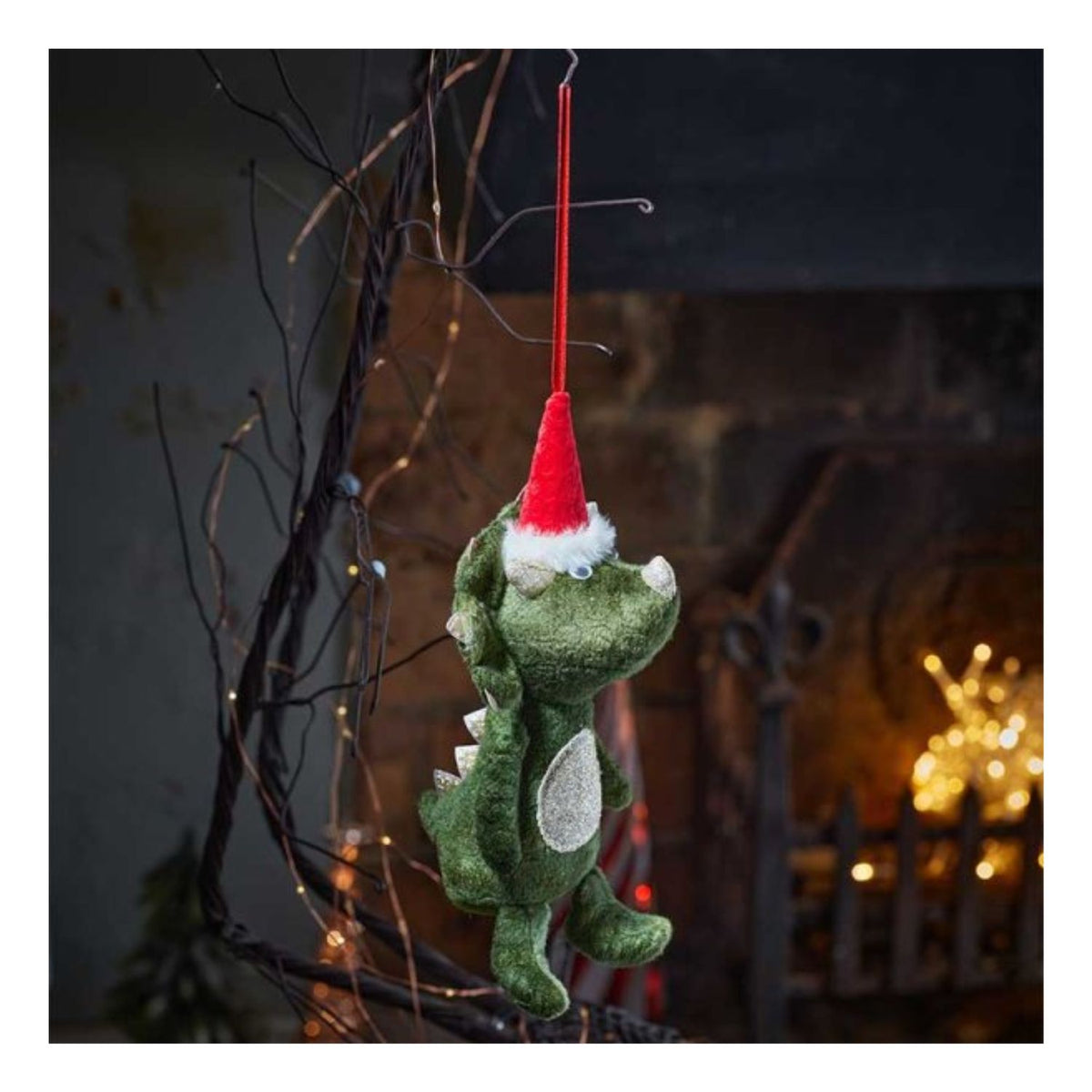 Three Kings Green Festive Dino Pendant