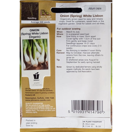 Johnsons Organic Spring Onion Seeds