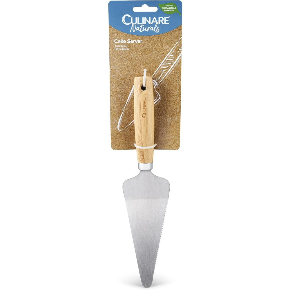Culinare Naturals Sustainable Bamboo/Stainless Steel Cake Server
