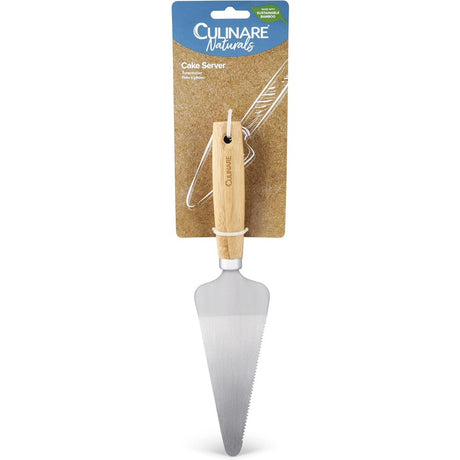 Culinare Naturals Sustainable Bamboo/Stainless Steel Cake Server