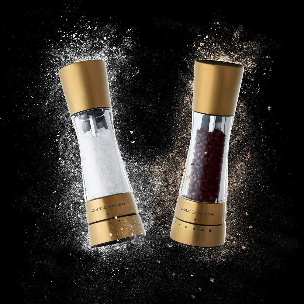 Cole & Mason 19cm Gold Derwent Gourmet Precision Salt & Pepper Mill