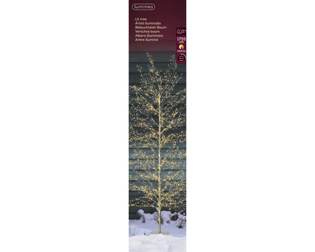 Lumineo 180cm Gold/Classic/Warm White Micro LED Tree - Gold Frame - 501130