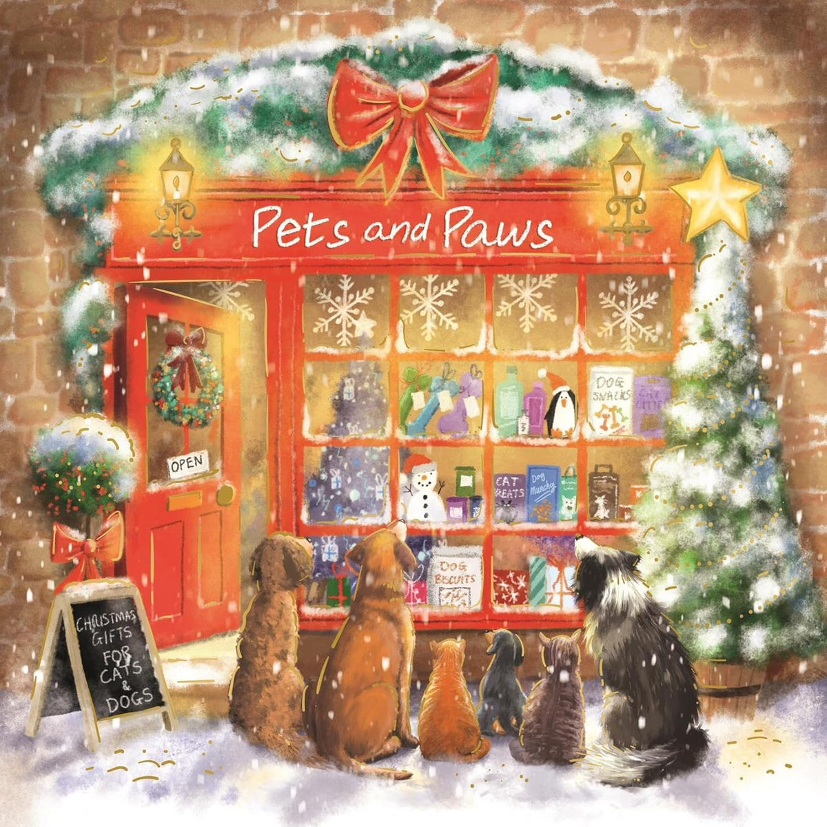 Giftmaker Puppies & Kittens Square Christmas Cards 2 Designs - Pack of 10