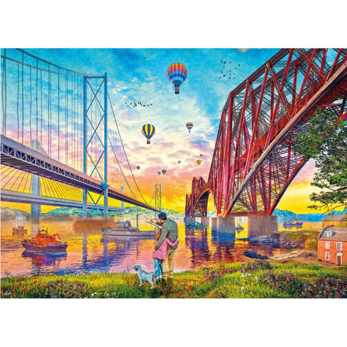 Gibsons Games 1000 Piece Three Bridges Crossing Jigsaw Puzzle