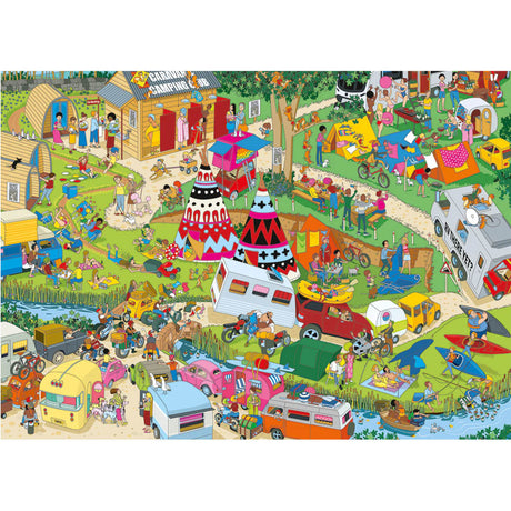 Gibsons Games 1000 Piece Jokesaws Campsite Capers Jigsaw Puzzle