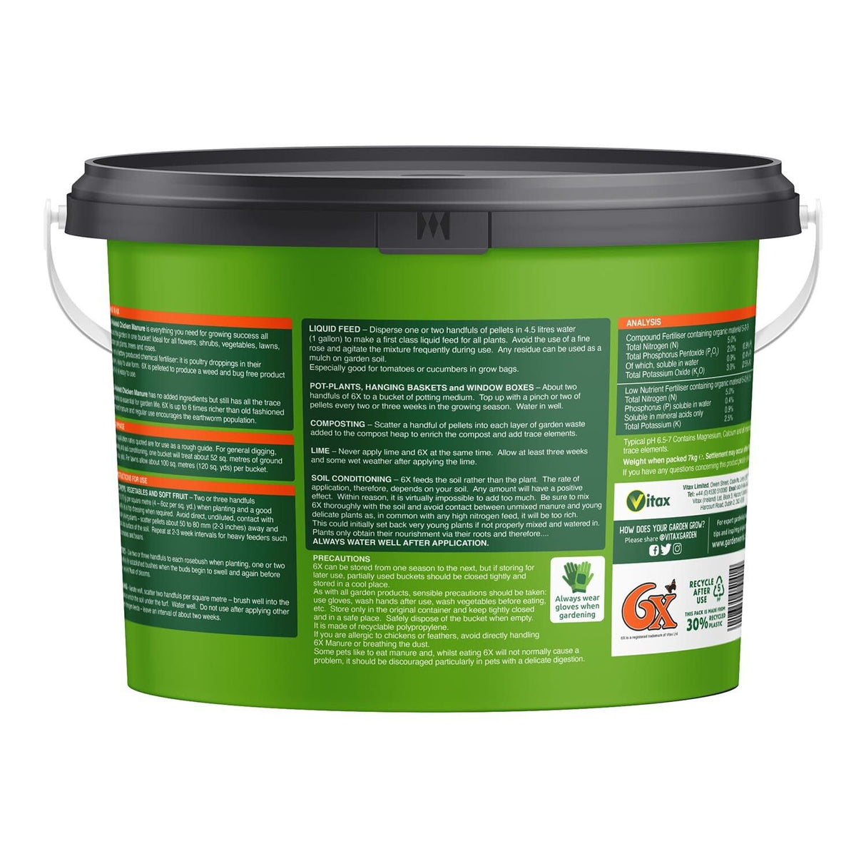 Vitax 6X Pelleted Poultry Manure 7kg