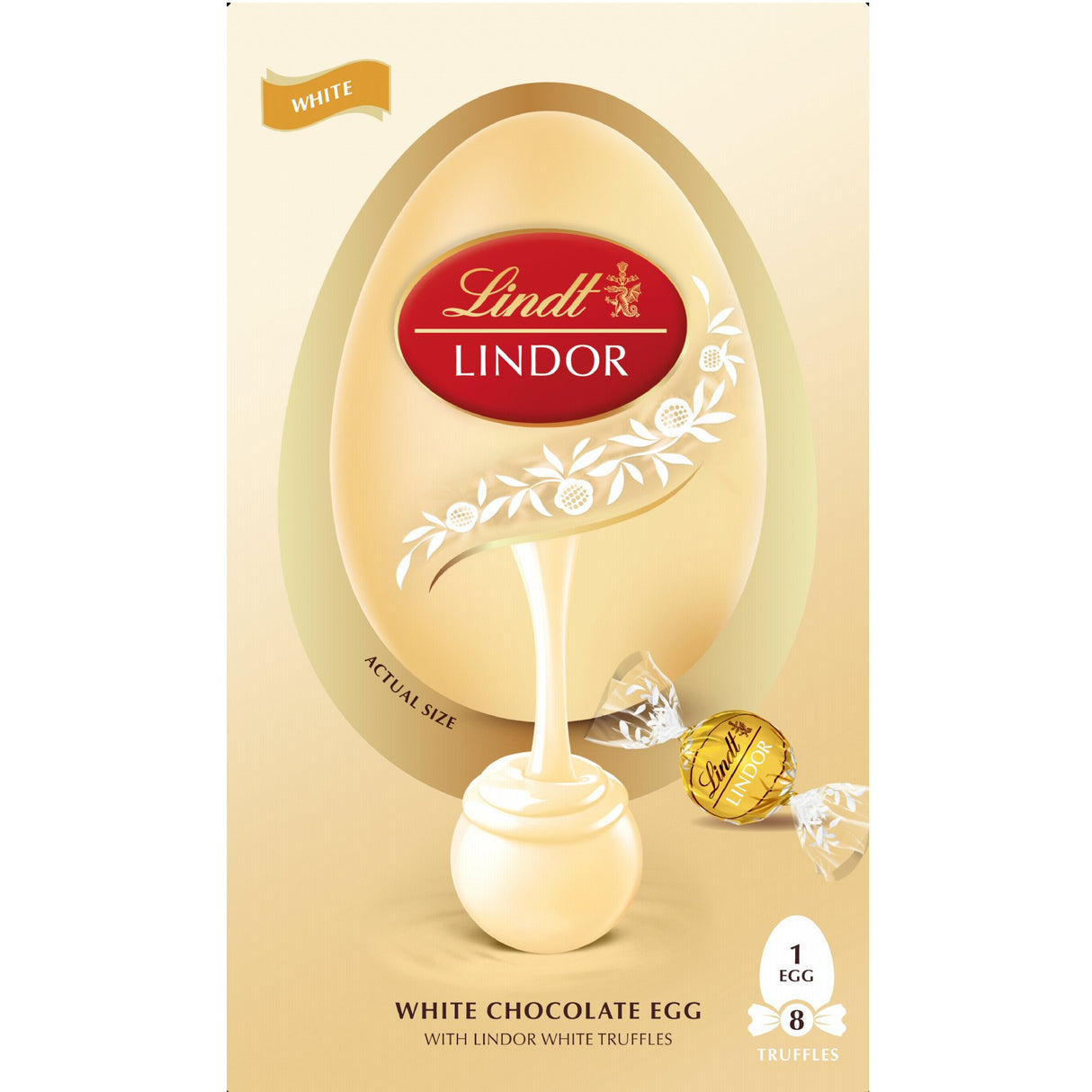 Lindt LINDOR 260g White Chocolate Easter Egg