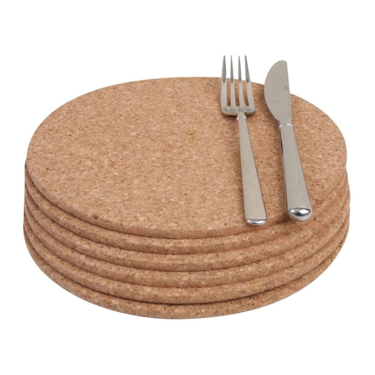 T&G Woodware 22cm Cork Round Table Mats (Set of 6)