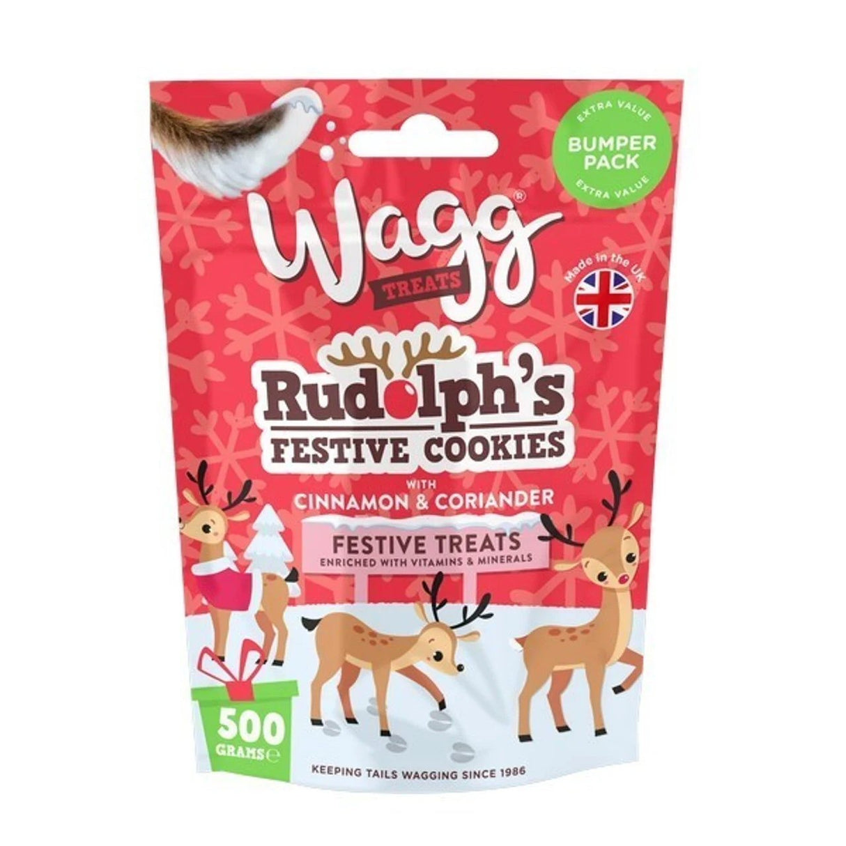 Wagg 500g Rudolph's Festive Cookies Dog Treats