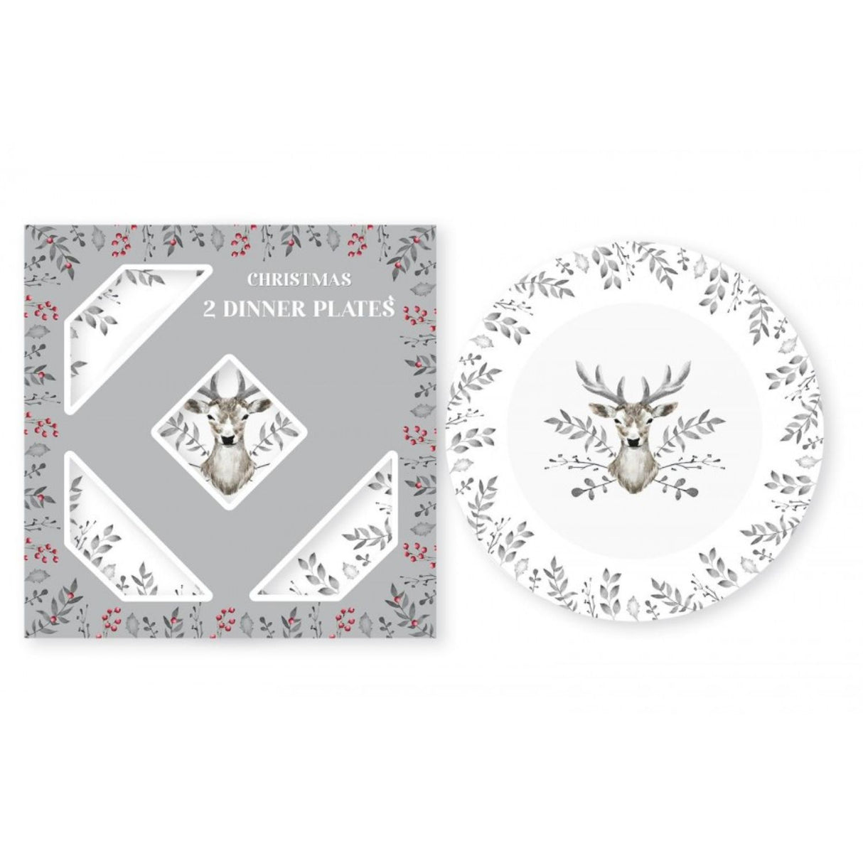 RSW Christmas Stag Dinner Plates  - Set of 2