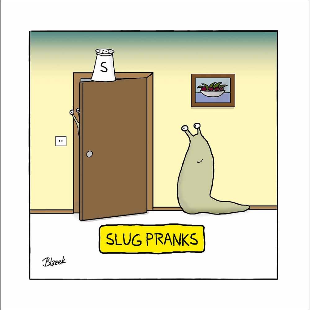Woodmansterne Slug Pranks Funny Blank Card