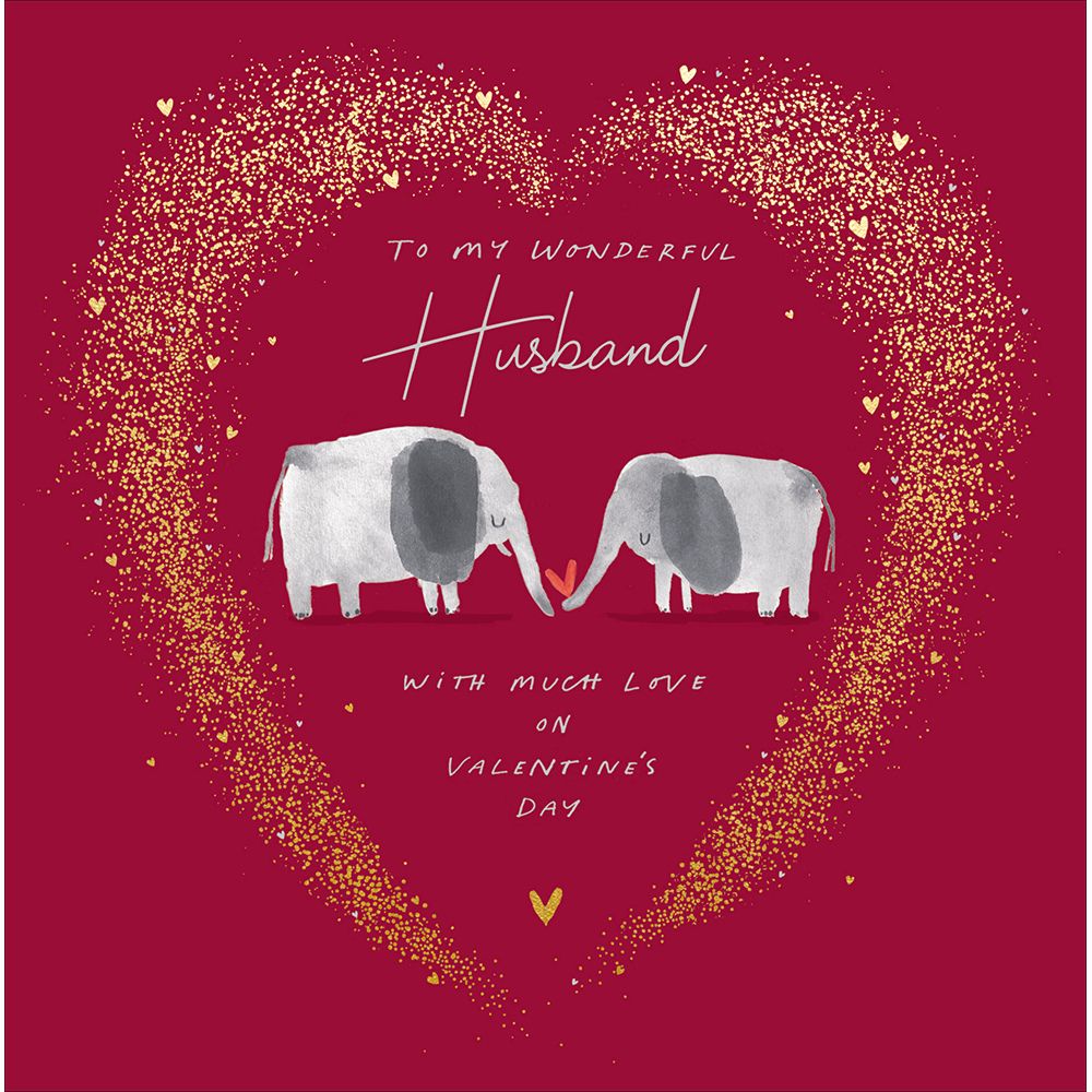 Woodmansterne Husband Two Elephants Valentines Card