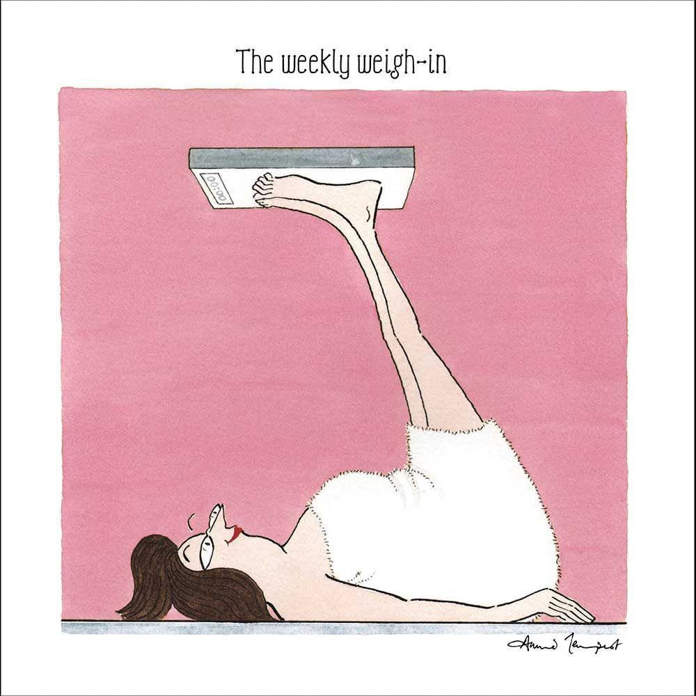 Woodmansterne Weekly Weigh-in Funny Blank Card