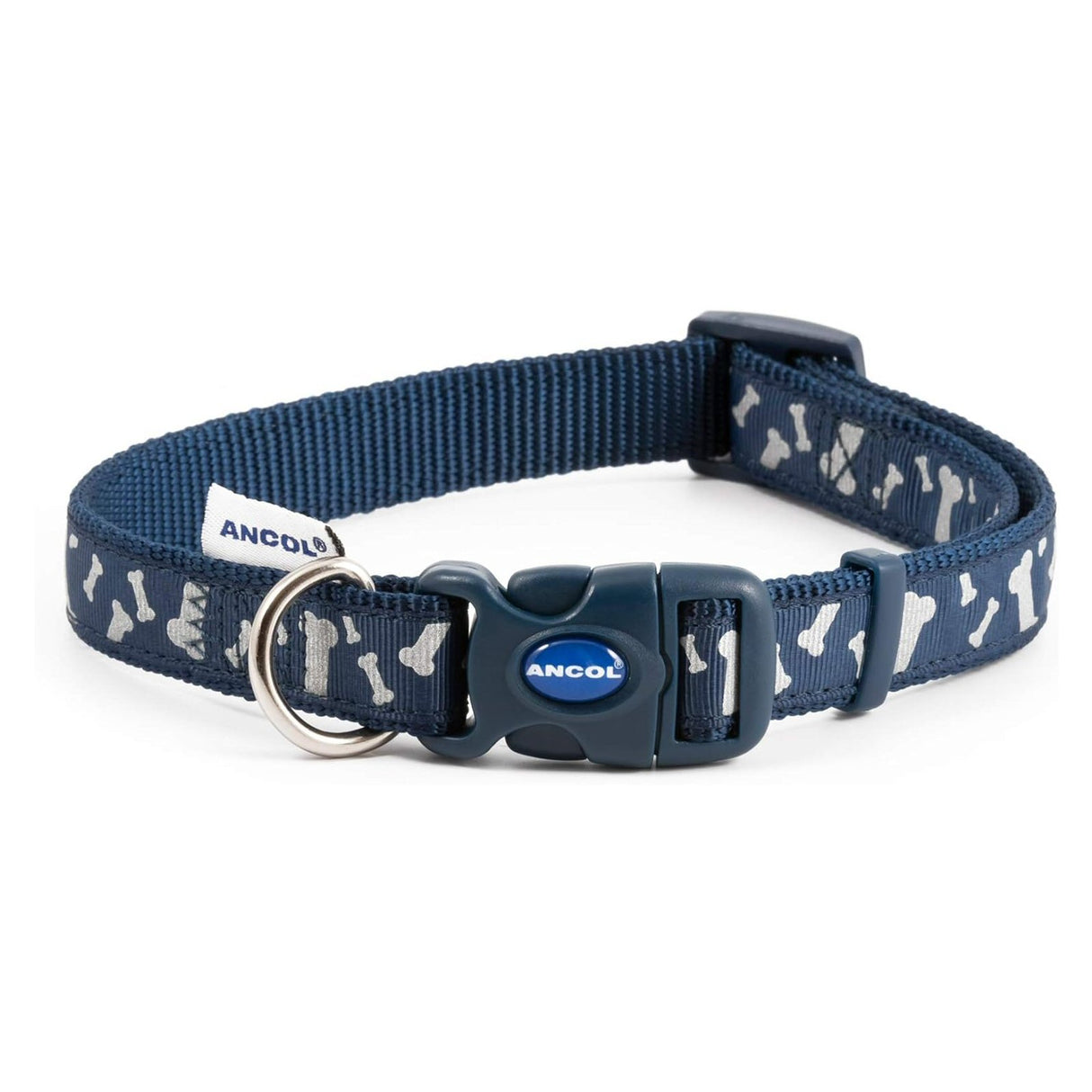Ancol 30 - 50cm Blue Adjustable Paw 'n' Bone Dog Collar