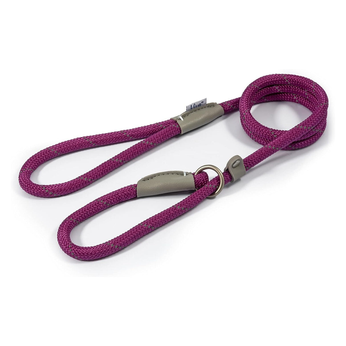 Ancol Viva 1.2m Purple Reflective Rope Slip Dog Lead
