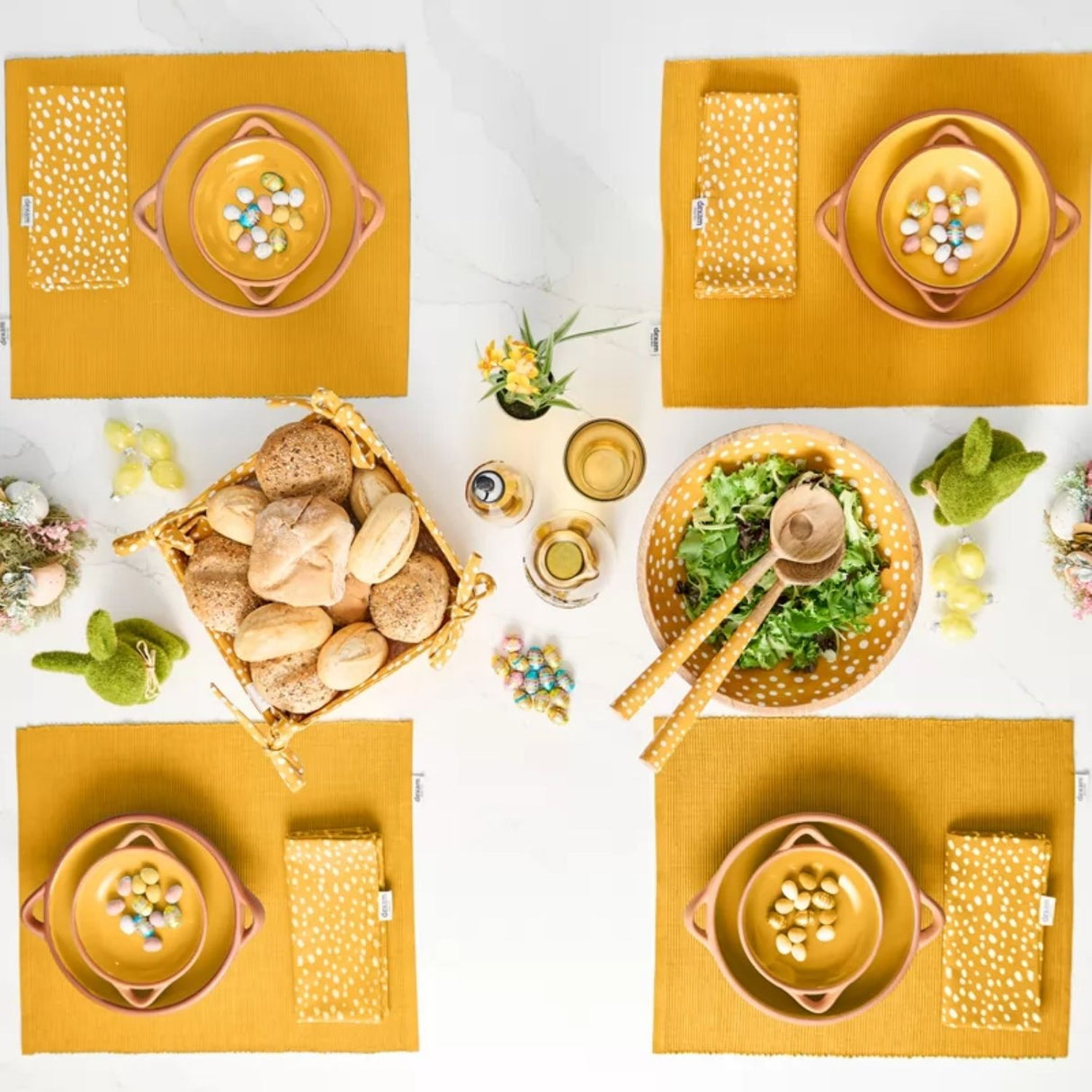 Dexam 27cm Ochre Spotted Mango Wood Salad Bowl