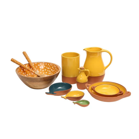 Dexam 30cm Ochre Spotted Mango Wood Salad Servers