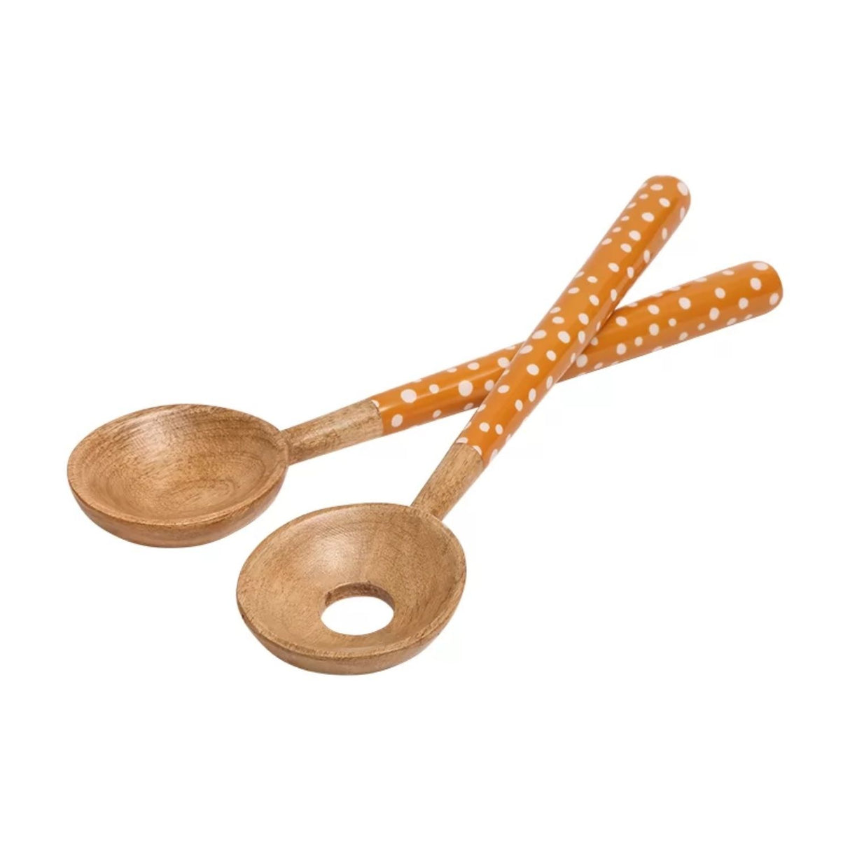 Dexam 30cm Ochre Spotted Mango Wood Salad Servers