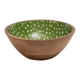 Dexam 27cm Green Spotted Mango Wood Salad Bowl