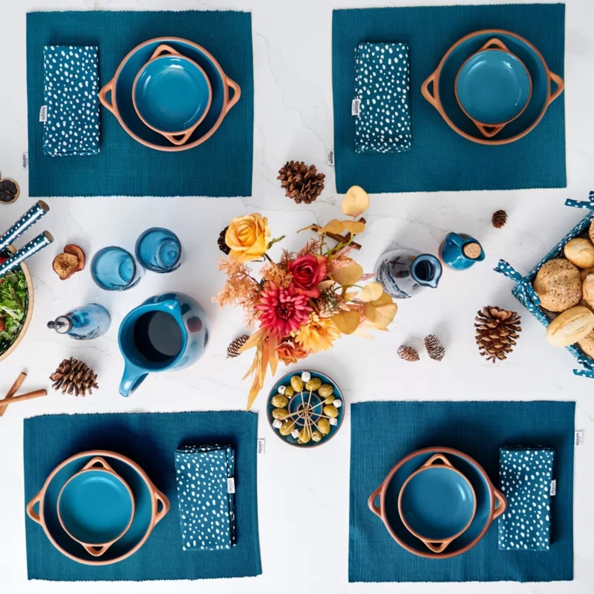 Dexam 1 Litre Ink Blue Recycled Glass Carafe