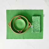 Dexam 45cm Recycled Cotton Napkin & Place Mat Set - Green
